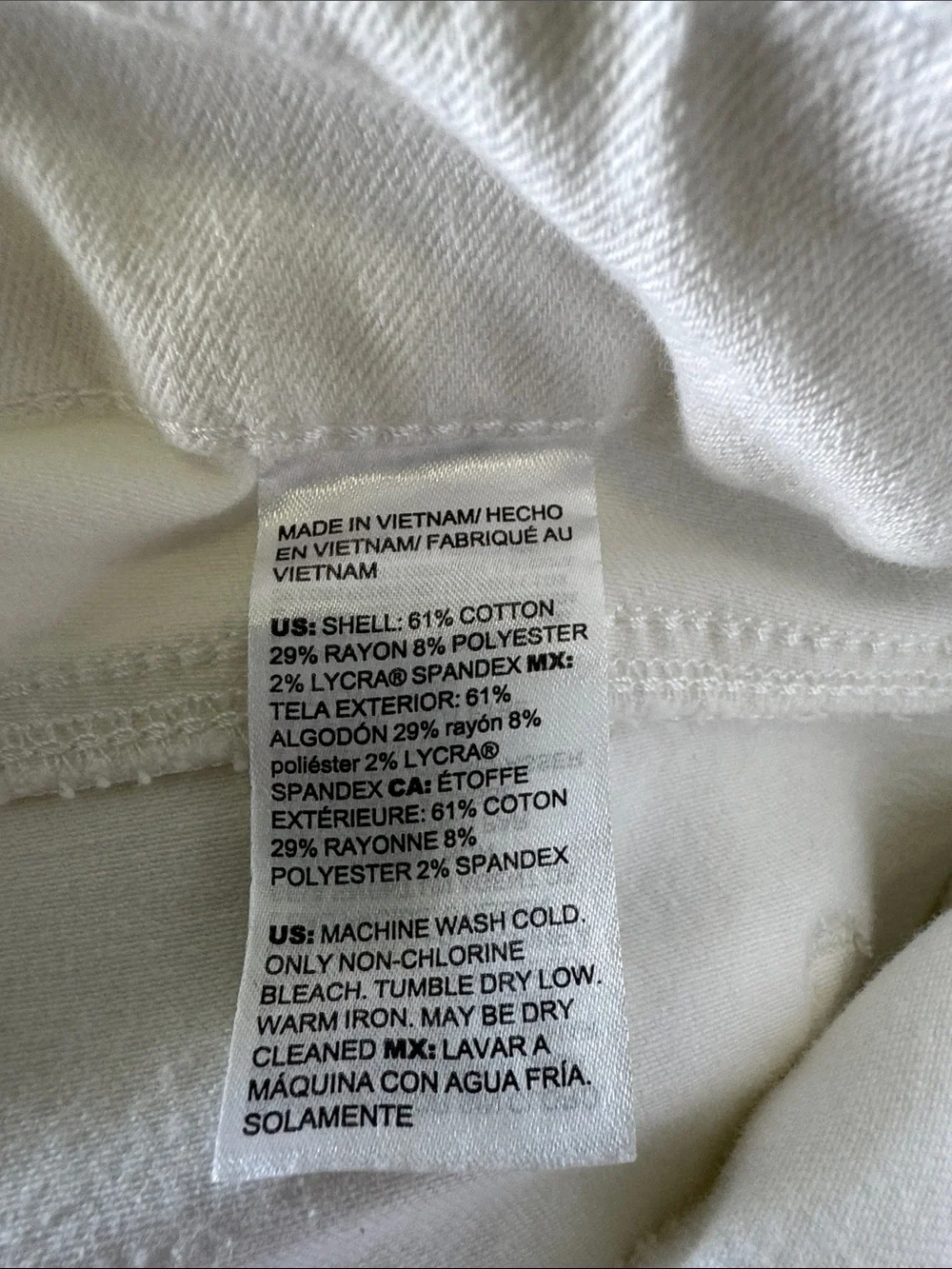 Chico's White Cropped Triple Frayed-Hem Pull On Pants Size 2 (10/12) - Picture 8 of 8